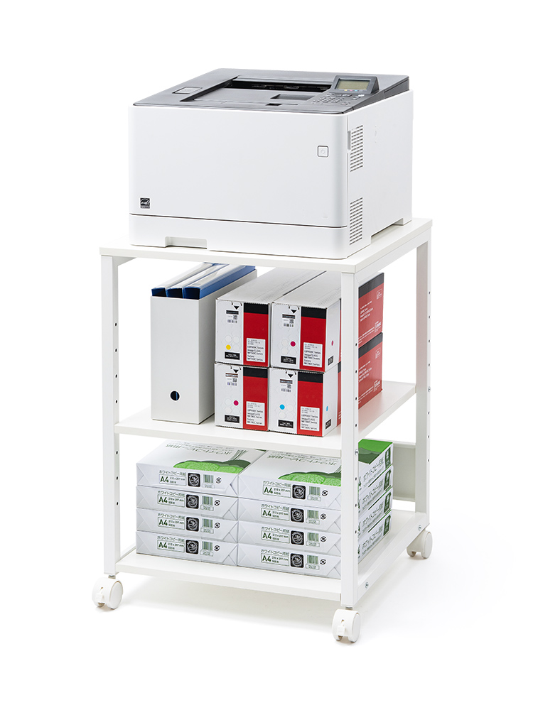 プリンター台（ラック・ワゴン・キャスター・レーザー・インクジェットプリンター・収納・棚・3段・オフィス）EEX-PTS02