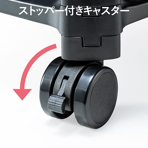 プリンター台(2段・キャスター・机下・小型・ラック・オフィス・黒・幅50cm・奥行33cm)