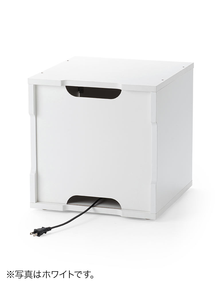 鍵付き木製キューブボックス | 小型セキュリティボックス – プッシュ開閉・ケーブル配線対応