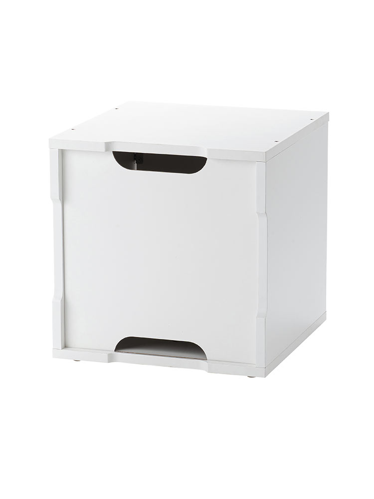 鍵付き木製キューブボックス | 小型セキュリティボックス – プッシュ開閉・ケーブル配線対応