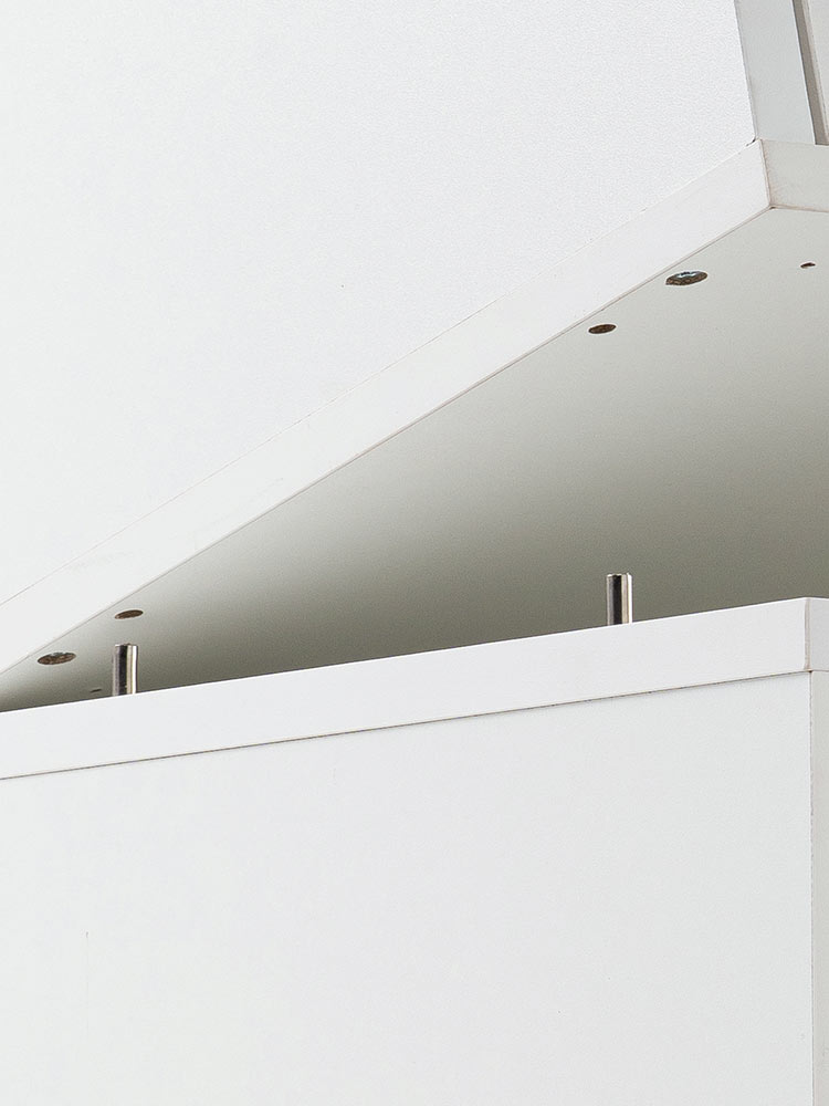 鍵付き木製キューブボックス | 小型セキュリティボックス – プッシュ開閉・ケーブル配線対応