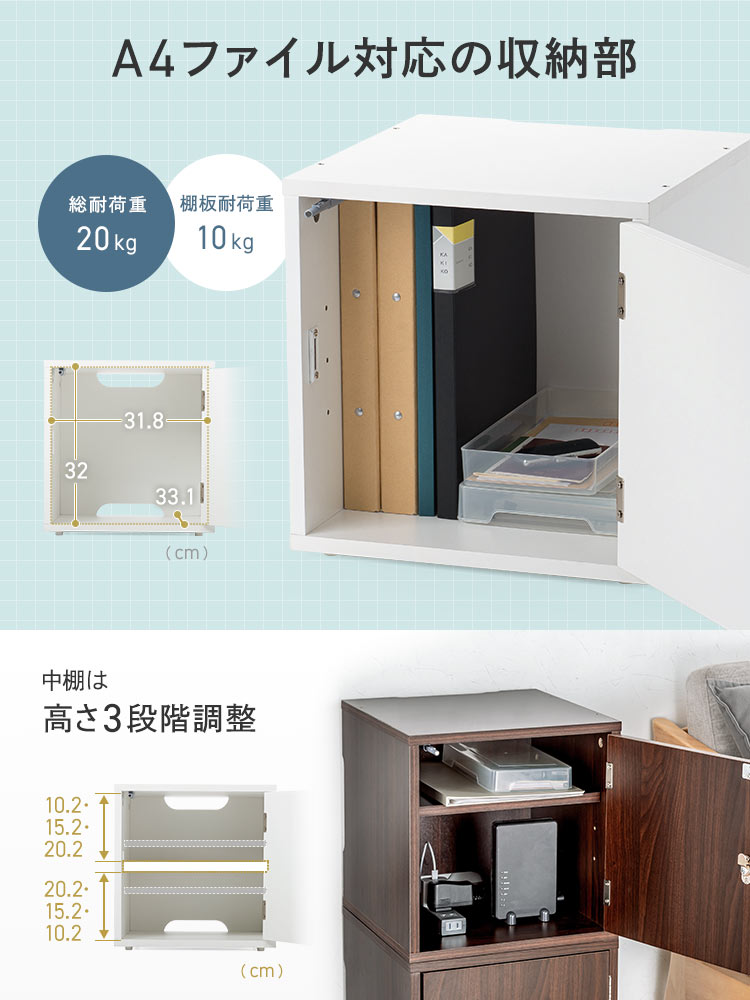 鍵付き木製キューブボックス | 小型セキュリティボックス – プッシュ開閉・ケーブル配線対応