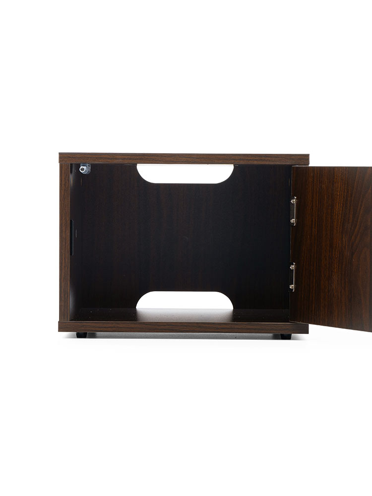 鍵付き木製キューブボックス | 小型セキュリティボックス – プッシュ開閉・ケーブル配線対応