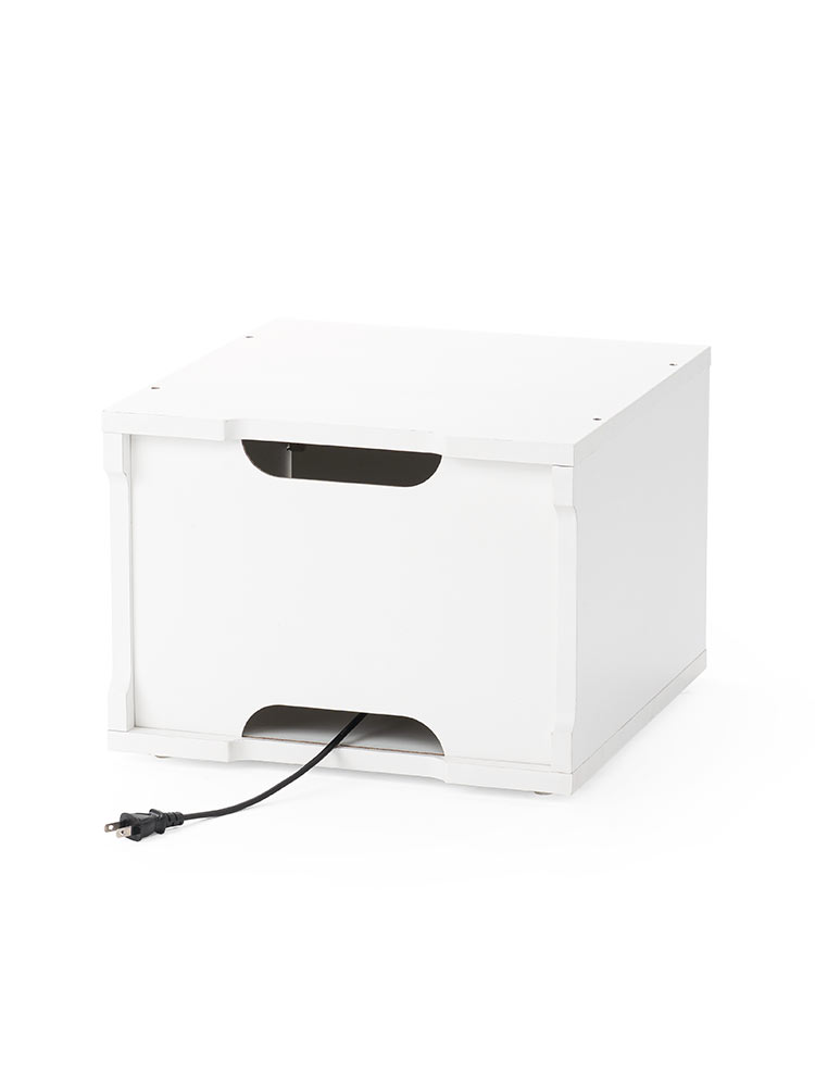 鍵付き木製キューブボックス | 小型セキュリティボックス – プッシュ開閉・ケーブル配線対応