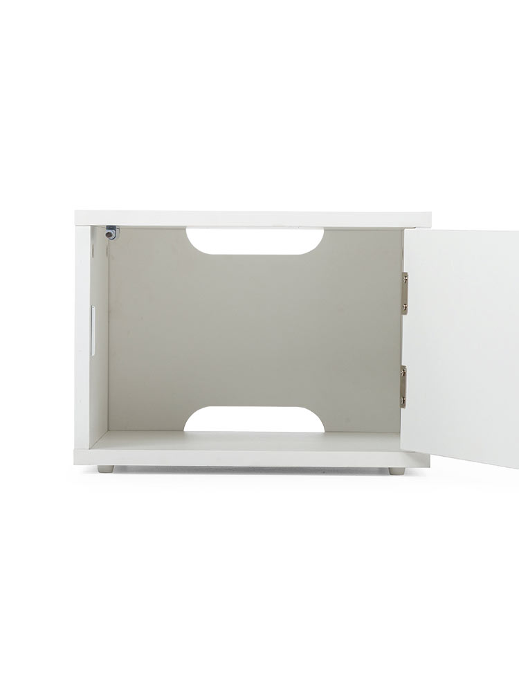 鍵付き木製キューブボックス | 小型セキュリティボックス – プッシュ開閉・ケーブル配線対応