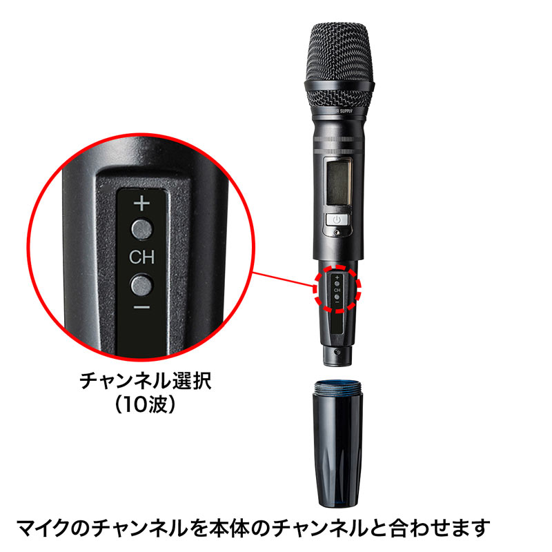 拡声器（拡声器スピーカー・ワイヤレスマイク付き・選挙・バッテリー内蔵・イベント・ブラック）