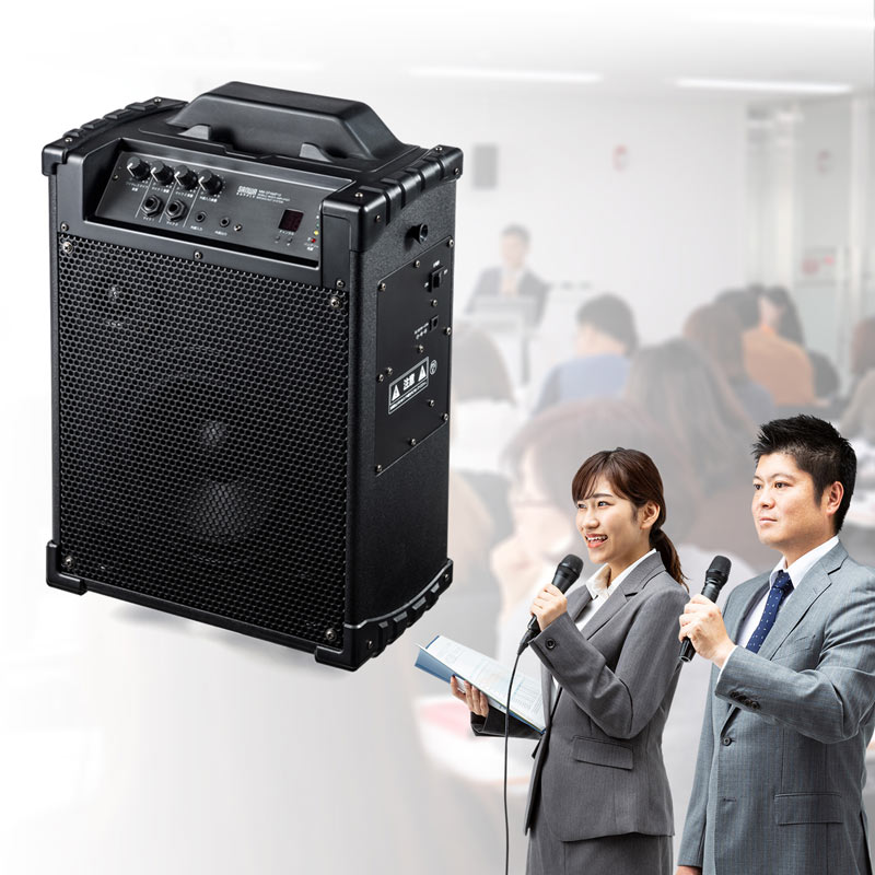 拡声器（拡声器スピーカー・ワイヤレスマイク付き・選挙・バッテリー内蔵・イベント・ブラック）