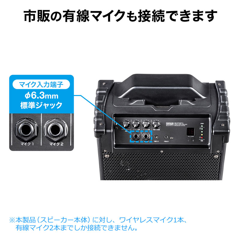 拡声器（拡声器スピーカー・ワイヤレスマイク付き・選挙・バッテリー内蔵・イベント・ブラック）