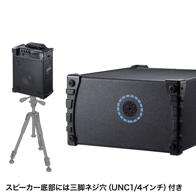 拡声器（スピーカー・選挙・バッテリー内蔵・ワイヤレスマイク2本付き・60W）