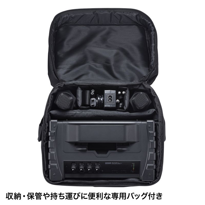 拡声器（スピーカー・選挙・バッテリー内蔵・ワイヤレスマイク2本付き・60W）