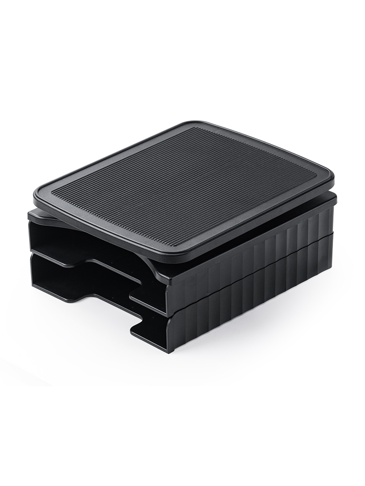 A4収納対応2段棚と360度回転の卓上電話台 | 省スペース設計でデスクや