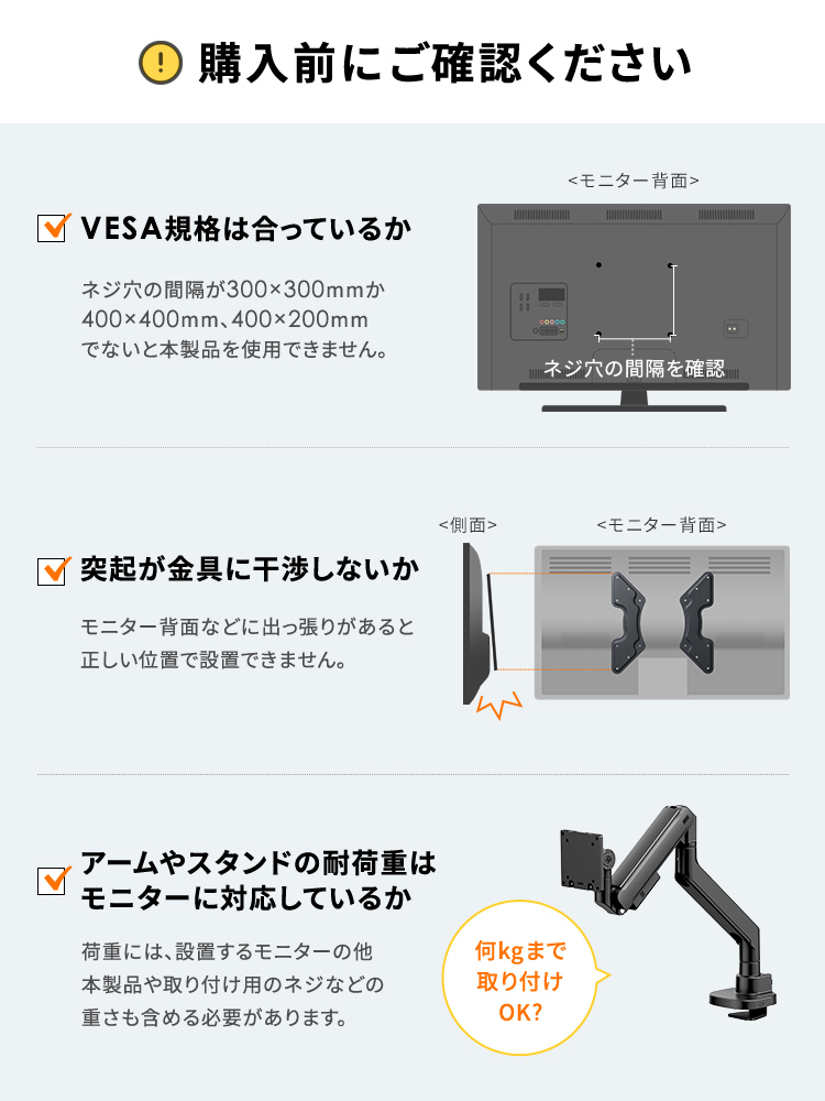 VESA変換金具 アダプター プレート｜300×300mm・400×400mm・400×200mm モニター・テレビ用壁掛けブラケット ネジ付