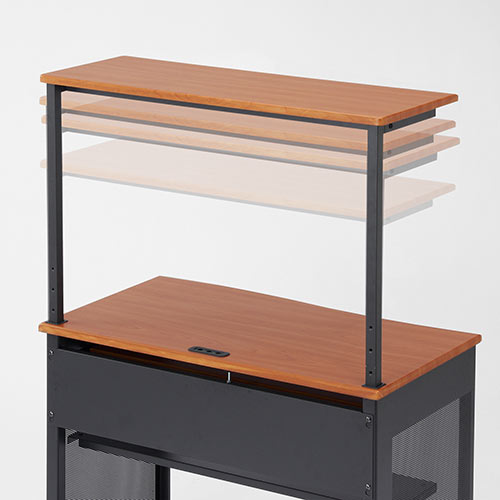 パソコンデスク（W900・キーボードスライダー付・中棚つき・木目）