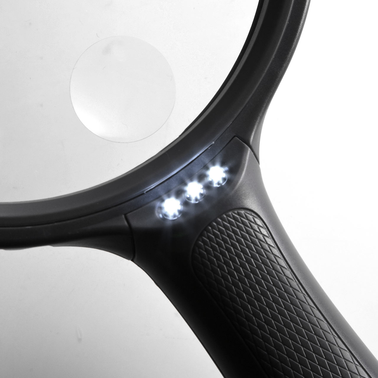 手持ちルーペ（大型拡大鏡・LEDライト付・1.5倍＆5倍）