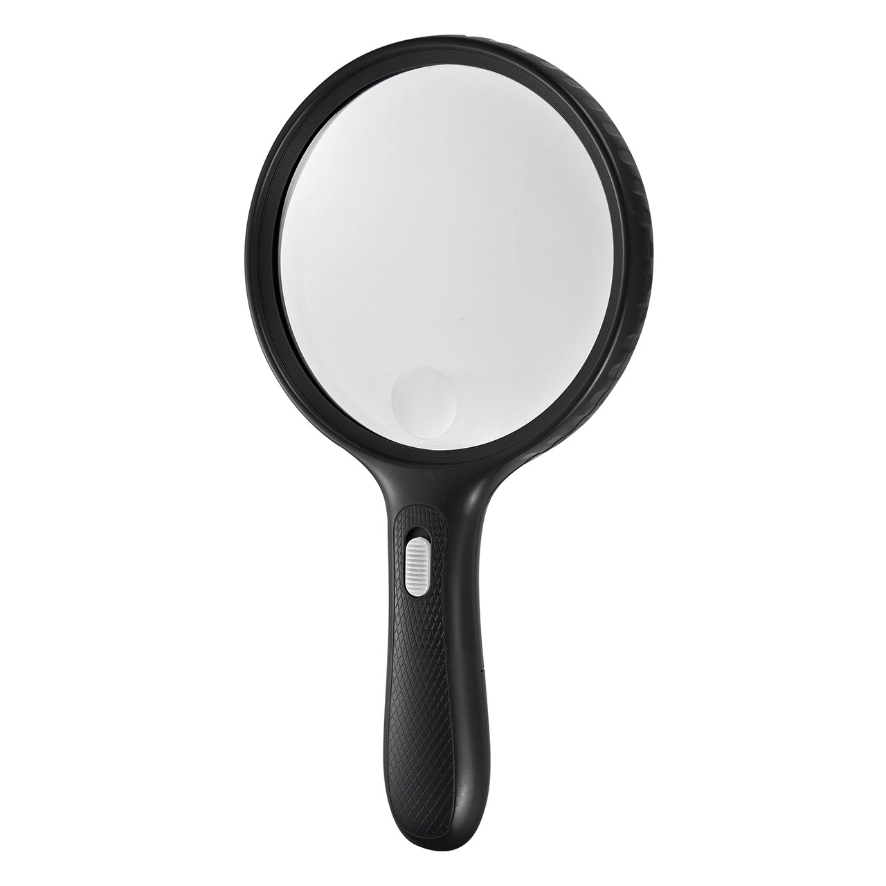 手持ちルーペ（大型拡大鏡・LEDライト付・1.5倍＆5倍）