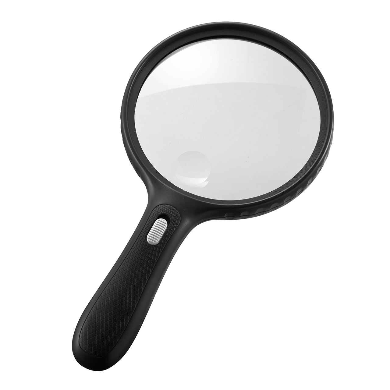 手持ちルーペ（大型拡大鏡・LEDライト付・1.5倍＆5倍）