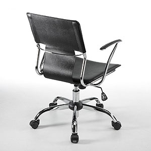 デザインチェア(おしゃれ・レザー・オフィス・ロッキング・キャスター・肘付き・昇降・ブラック) EEZ-SNC018BK