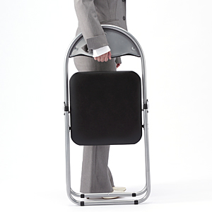 折りたたみイス・パイプ椅子（4脚・ブラック） EEZ-SNC037BK | 激安