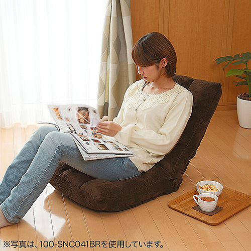 座椅子（コンパクト・リクライニング・低反発・ウレタン・マイクロファイバー・ブラック) EEZ-SNC041BK