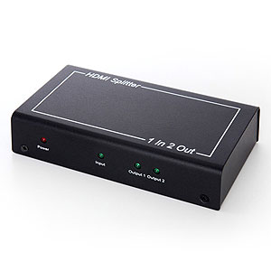 HDMI分配器（HDMIスプリッター・1入力×2出力・フルHD・3D対応・SiliconImage製IC搭載）