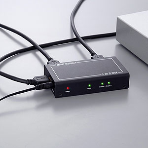 HDMI分配器（HDMIスプリッター・1入力×2出力・フルHD・3D対応・SiliconImage製IC搭載）
