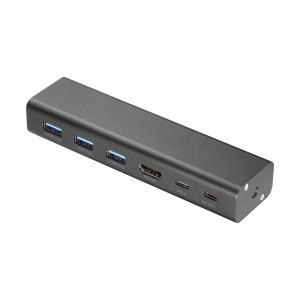 木製天板取付用ドッキングステーション（HDMI・1画面・4K/60Hz・PD90W・5Gbps・USB-C×1・USB-A×3）