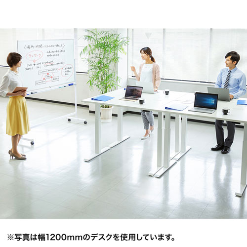 e電動昇降デスク(スタンディングデスク・メモリー機能・W1500×D700・ホワイト)