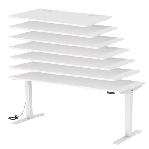 e電動昇降デスク(スタンディングデスク・メモリー機能・W1500×D700・ホワイト)
