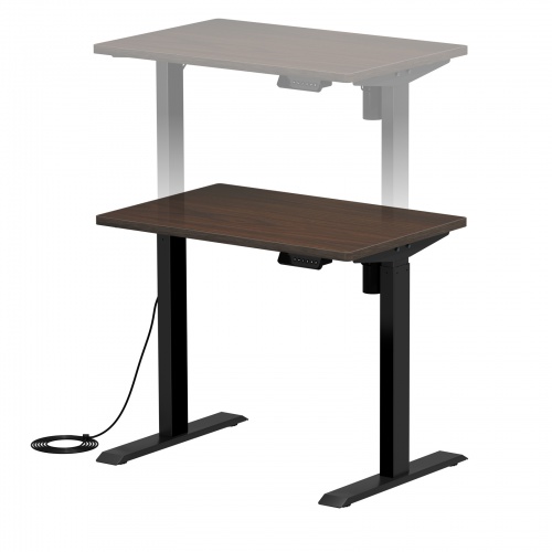 電動昇降デスク（昇降式デスク・昇降デスク・パソコンデスク・作業台・e電動昇降デスク・幅90cm 奥行60cm・メモリー機能付・濃い木目）【受注生産品】