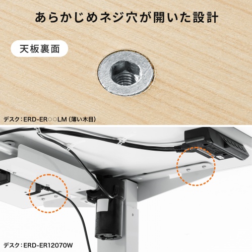 電動昇降デスク（昇降式デスク・昇降デスク・パソコンデスク・作業台・e電動昇降デスク・幅90cm 奥行65cm・メモリー機能付・ホワイト）【受注生産品】