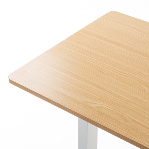 ガス圧式昇降デスク（幅120cm・奥行き60cm・キャスター付き・薄い木目）ERD-G12060LM