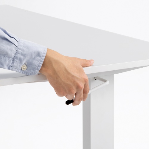 ガス圧式昇降デスク（幅120cm・奥行き60cm・キャスター付き・ホワイト）ERD-G12060W