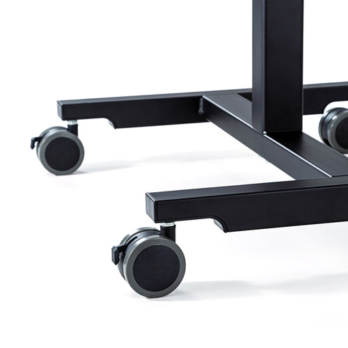 スタンディングデスク（昇降式・ガス圧・幅620mm×奥行き430mm・木目・キャスターつき）ERD-GAP1LMN サンワサプライ