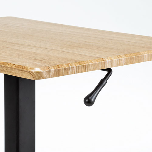 スタンディングデスク（昇降式・ガス圧・幅620mm×奥行き430mm・木目・キャスターつき）ERD-GAP1LMN サンワサプライ