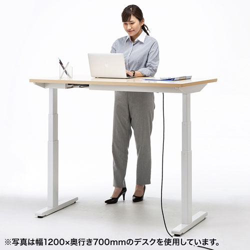 昇降デスク(電動・Bluetooth内蔵・リマインダー機能・W1000×D700・薄い木目)