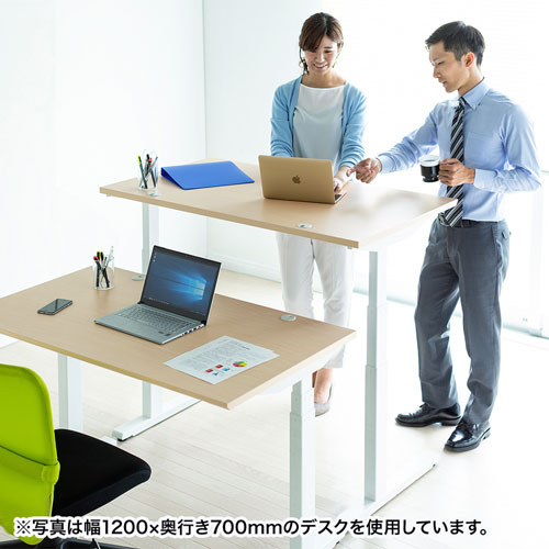 昇降デスク(電動・Bluetooth内蔵・リマインダー機能・W1000×D700・薄い木目)