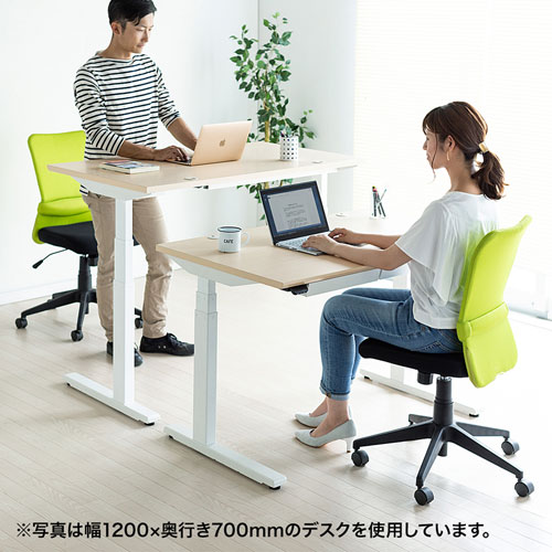 昇降デスク(電動・Bluetooth内蔵・リマインダー機能・W1000×D700・薄い木目)