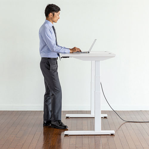 昇降デスク(電動・Bluetooth内蔵・リマインダー機能・W1000×D700・ホワイト)