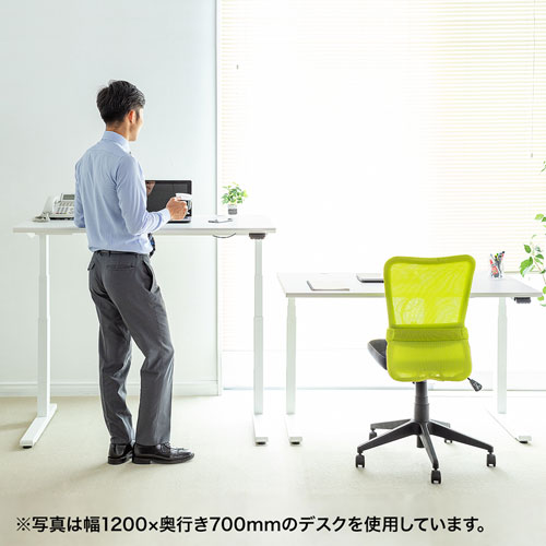 昇降デスク(電動・Bluetooth内蔵・リマインダー機能・W1000×D700・ホワイト)