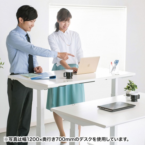 昇降デスク(電動・Bluetooth内蔵・リマインダー機能・W1400×D700・ホワイト)