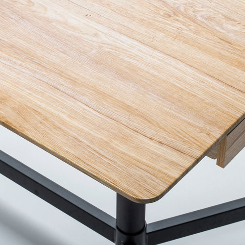 スタンディングデスク(ミーティング・ガス圧昇降・キャスター付き・W1500×D800mm・引き出しつき・薄い木目) ERD-MTGA15080LM サンワサプライ