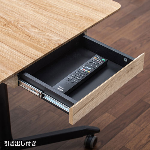 スタンディングデスク(ミーティング・ガス圧昇降・キャスター付き・W1500×D800mm・引き出しつき・薄い木目) ERD-MTGA15080LM サンワサプライ