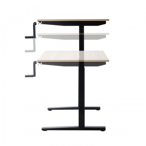 昇降デスク(W1400×D700・手動昇降・薄い木目) ERD-SH14070LMN サンワサプライ