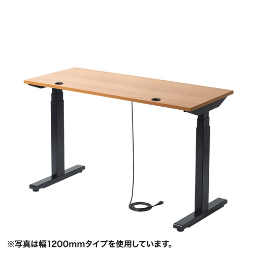 電動上下昇降デスク（W1000×D500mm・薄い木目/オーク） ERD-TW10050LM