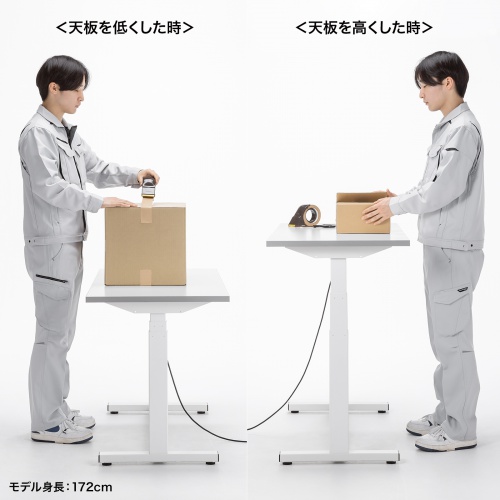 電動昇降作業台（電動昇降デスク・スタンディングデスク・作業台・耐荷重100kg・幅120cm・奥行60cm）