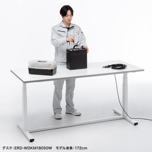 電動昇降作業台（電動昇降デスク・スタンディングデスク・作業台・耐荷重100kg・幅180cm・奥行75cm）