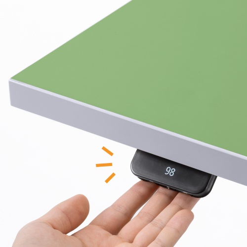 電動昇降作業台（電動昇降デスク・上下昇降デスク・作業台・塩ビシート・グリーン・幅120cm 奥行50cm 高さ63.4～128.4cm・耐荷重100kg） 【受注生産品】