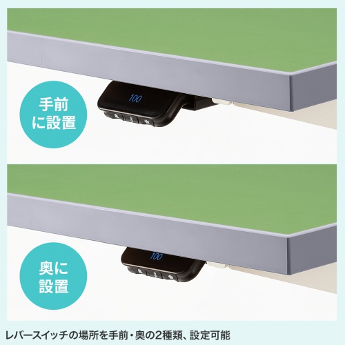 電動昇降作業台（電動昇降デスク・上下昇降デスク・作業台・塩ビシート・グリーン・幅120cm 奥行75cm 高さ63.4～128.4cm・耐荷重100kg） 【受注生産品】