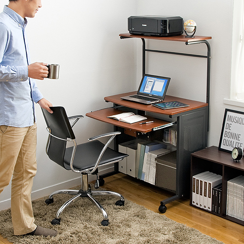 パソコンデスク（ダークオーク木目柄・W750）