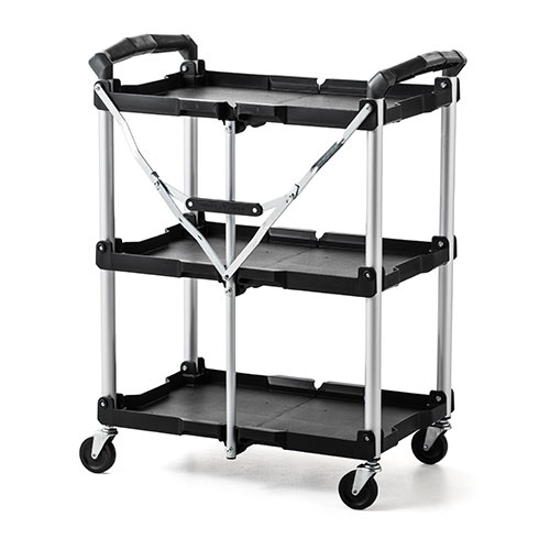【2台セット】折りたたみツールワゴン｜3段・収納・おしゃれ
